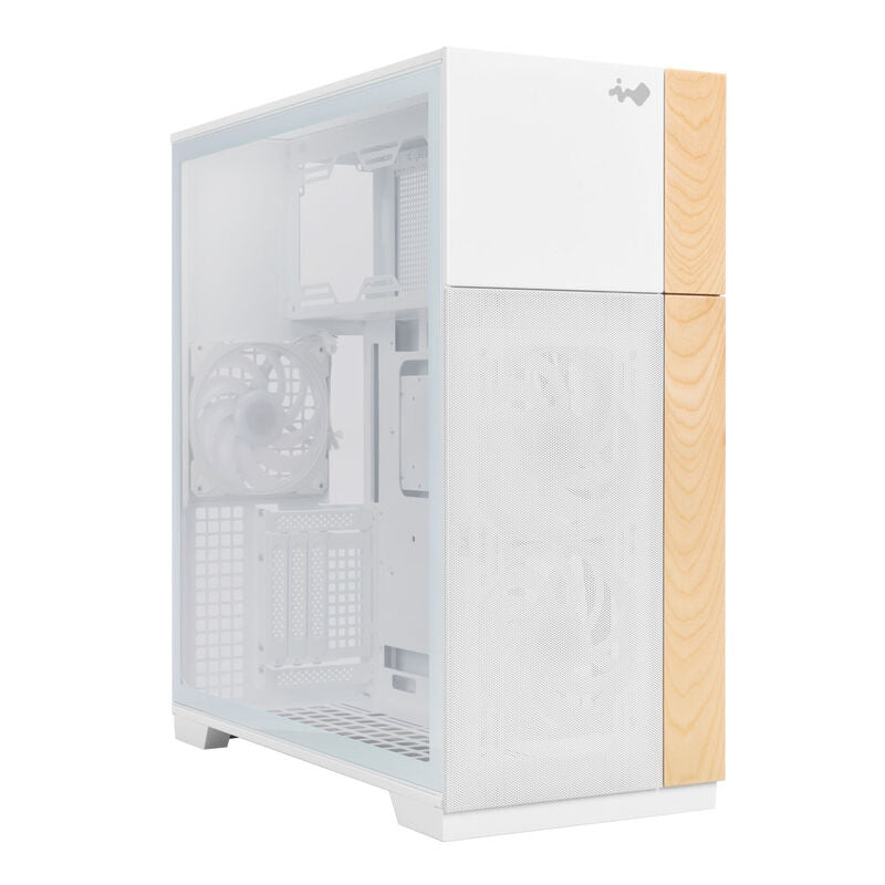 InWin F5 kabinett fulltårn E-ATX hvit forfra
