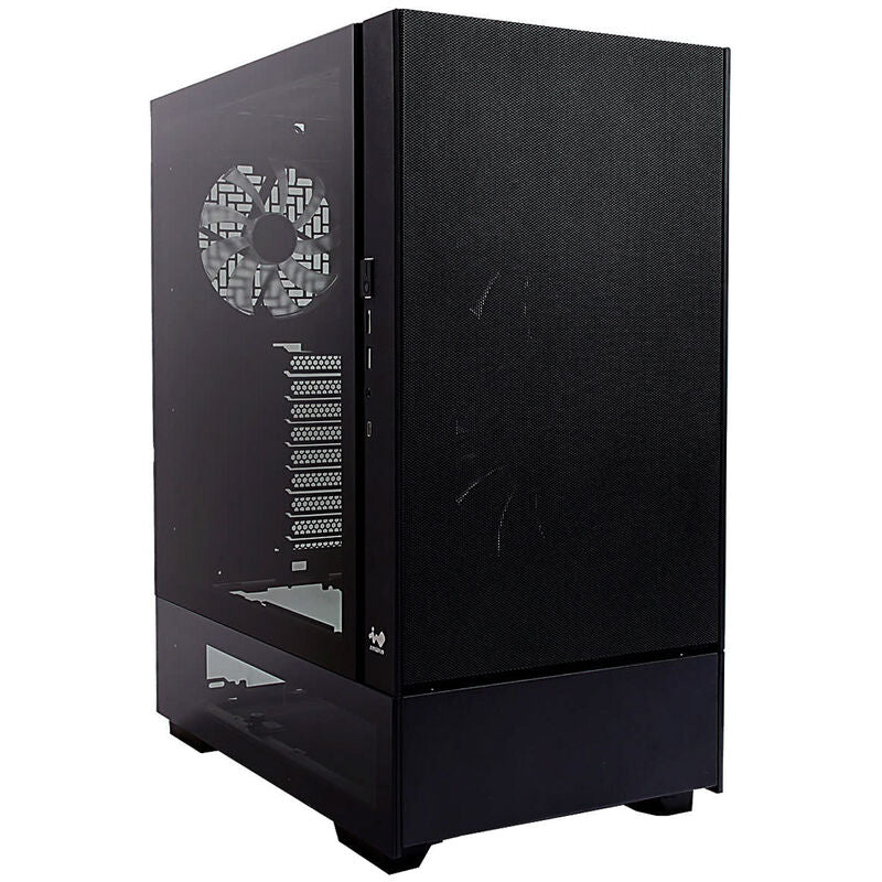 InWin Modfree Base kabinett fulltårn E-ATX herdet glass svart forfra