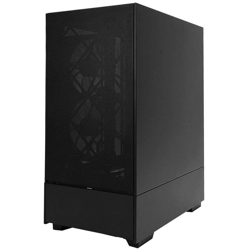 Detalj av herdet glass på InWin Modfree Base kabinett fulltårn
