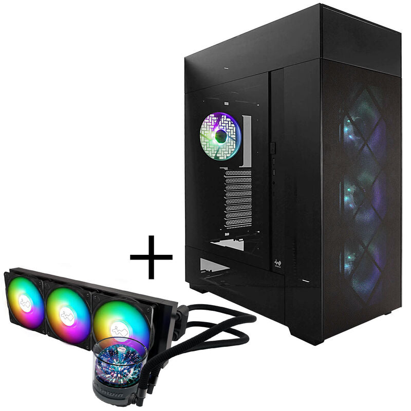 InWin Modfree Deluxe fulltårn herdet glass forside