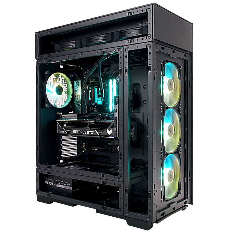 InWin Modfree Deluxe kabinett fulltårn herdet glass E-ATX svart bakside