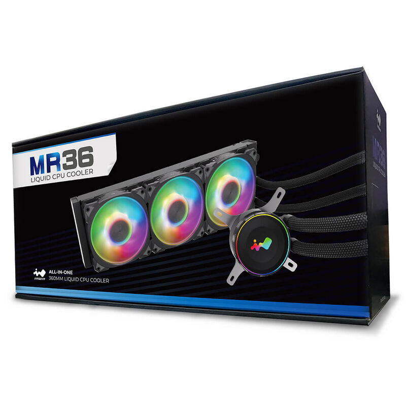 InWin MR36 ARGB AIO vannkjøling 360 mm svart pakningsinnhold