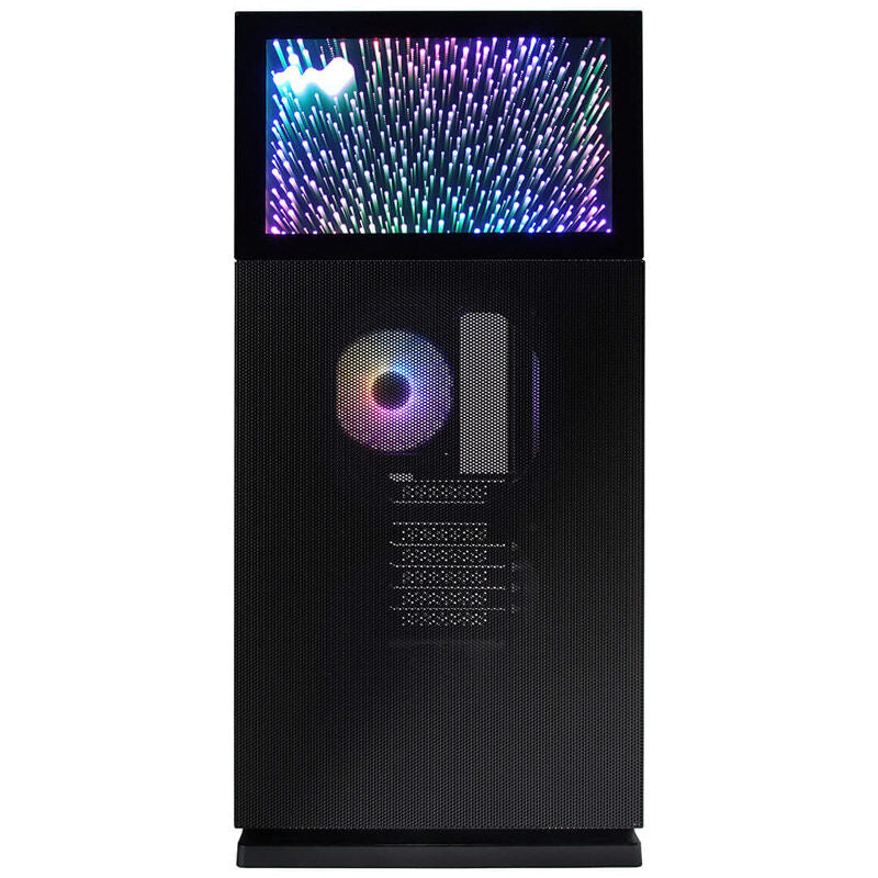 InWin N127 kabinett midtårn herdet glass svart montert med komponenter