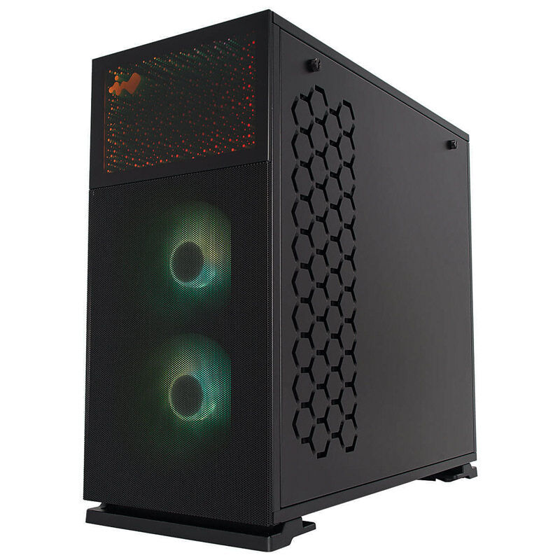 InWin N127 kabinett midtårn herdet glass svart detalj av temperert glass