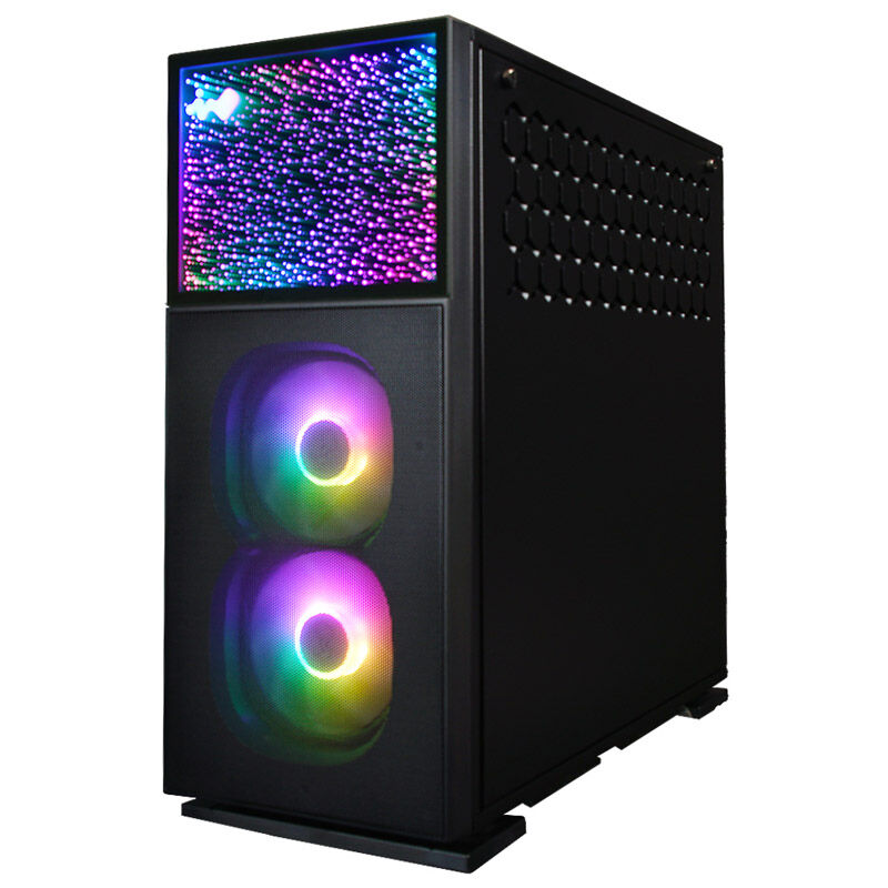InWin N515 kabinett midtårn herdet glass svart bakside