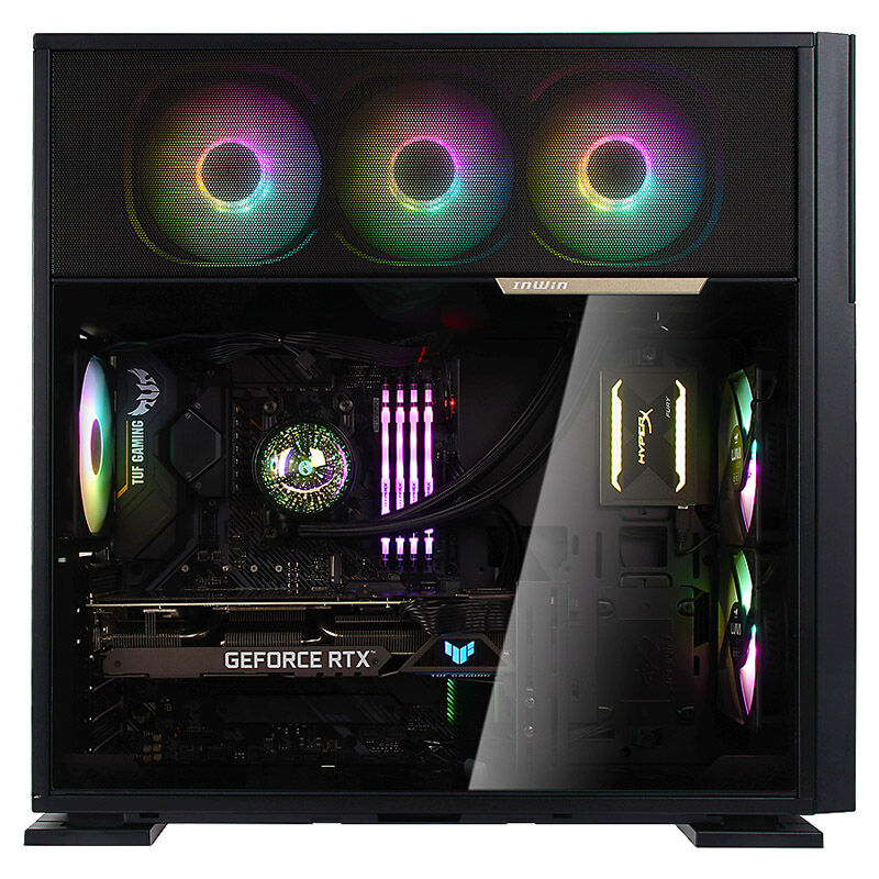 InWin N515 kabinett midtårn herdet glass svart detalj