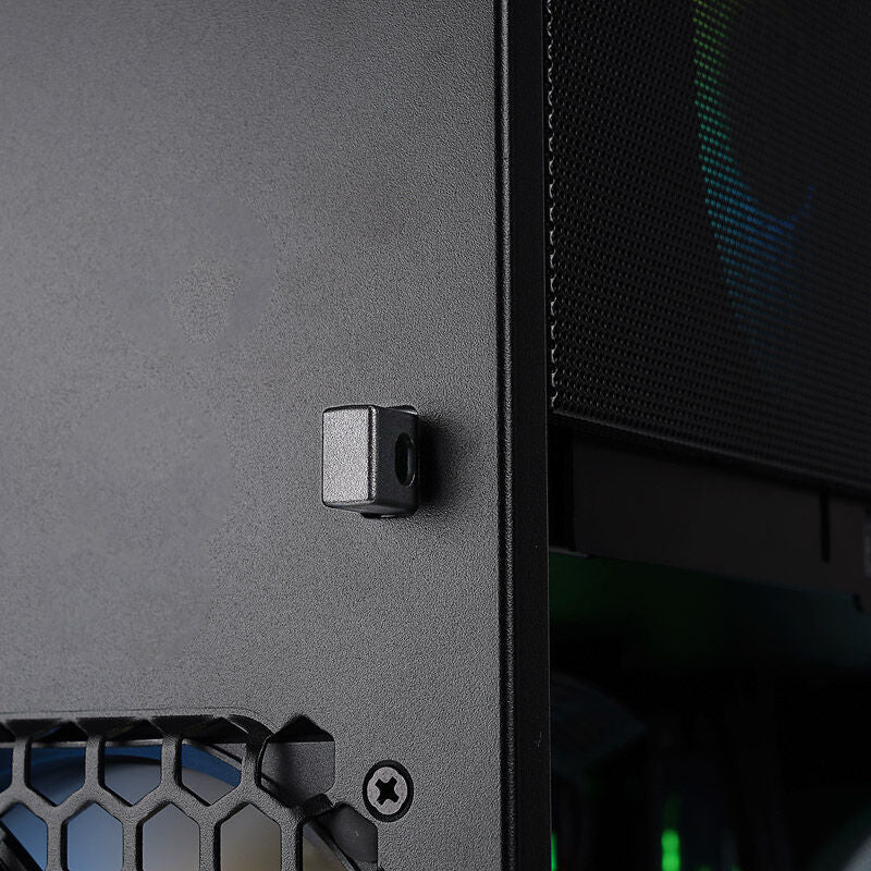 InWin N515 kabinett midtårn herdet glass svart ventilasjon