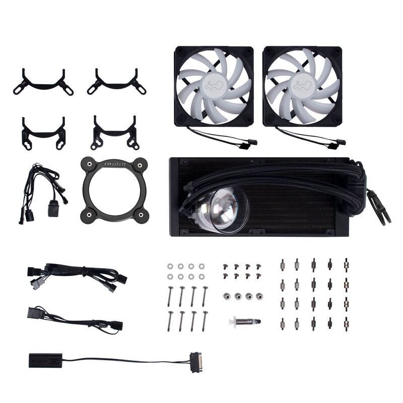InWin NR24 ARGB AIO vannkjøling 240 mm svart RGB-belysning detalj