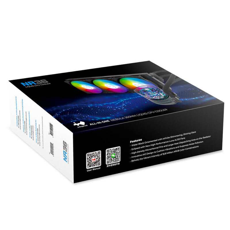 InWin NR36 ARGB AIO vannkjøling 360 mm svart komplett sett