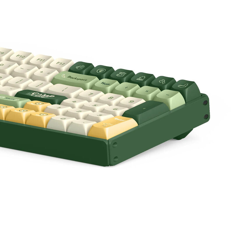 IQUNIX F97 Camping trådløs mekanisk gamingtastatur montert på skrivebord
