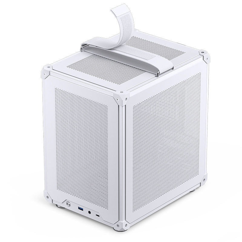 Jonsbo C6-ITX minitårn kabinett hvit bakside med porter