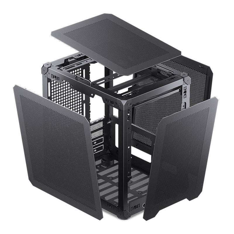 Jonsbo C6-ITX Mini-ITX kabinett minitårn svart montert i skrivebord