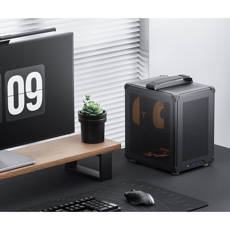 Jonsbo C6-ITX Mini-ITX kabinett minitårn svart fra toppen