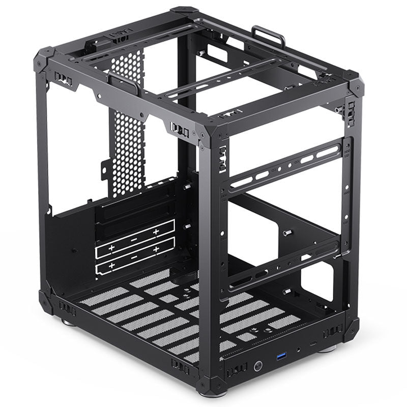 Jonsbo C6 kabinett minitårn Micro-ATX med bærehåndtak svart sidepanel