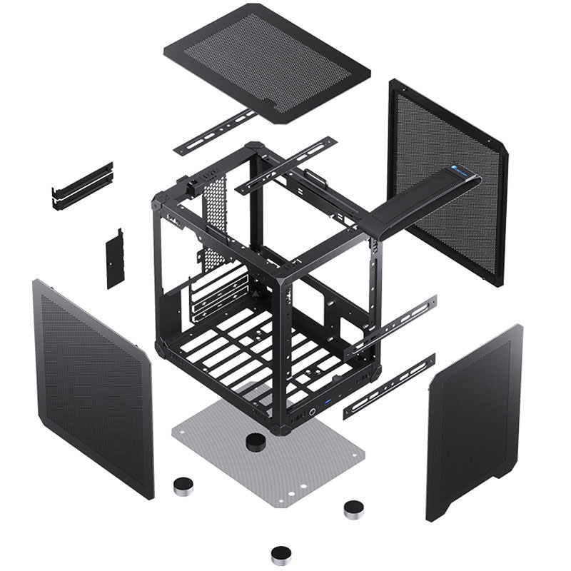 Jonsbo C6 kabinett minitårn Micro-ATX med bærehåndtak svart fra toppen