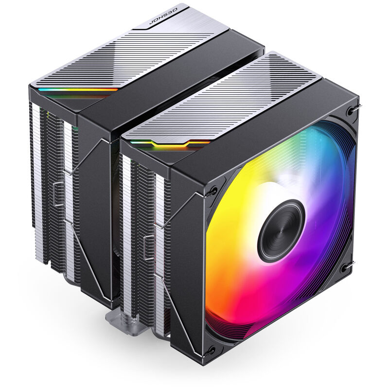 Jonsbo CA80 CPU-kjøler dobbelttårn 2x 120 mm PWM RGB svart forfra