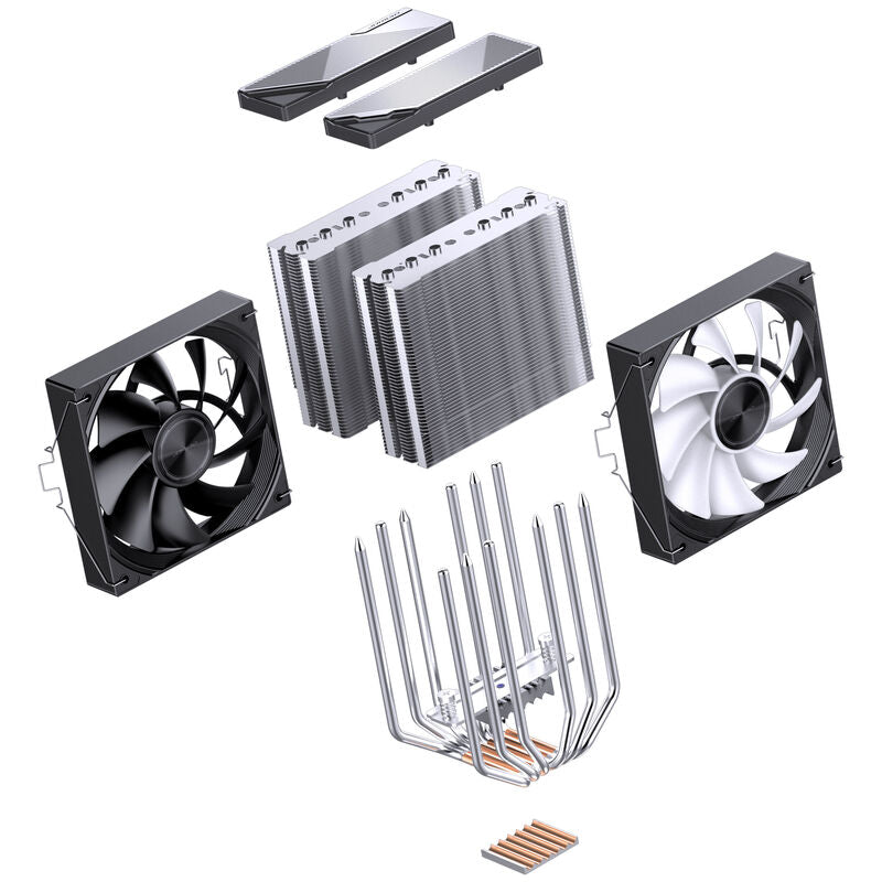 Jonsbo CA80 CPU-kjøler dobbelttårn 2x 120 mm PWM RGB svart med kabler
