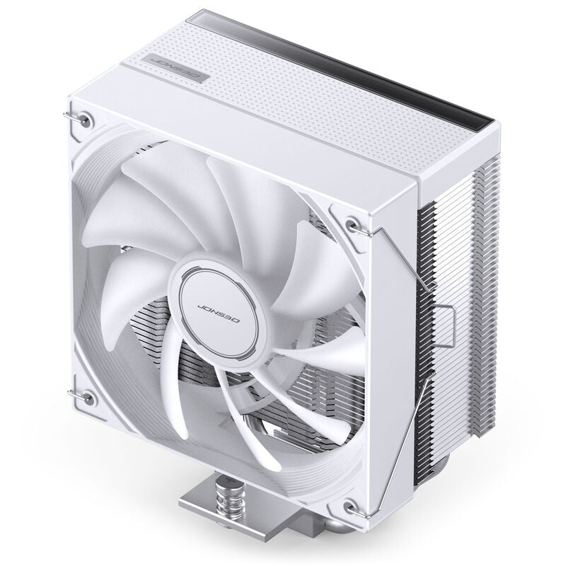 Nærbilde av Jonsbo CB40 CPU-kjøler RGB-belysning hvit