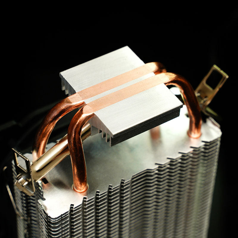 Jonsbo CR-1200E CPU-kjøler 92 mm ARGB svart nærbilde av heatpipes