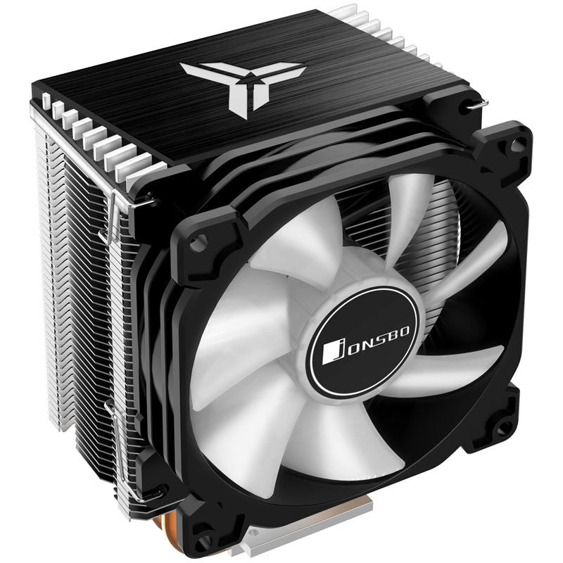Jonsbo CR-1400 ARGB CPU-kjøler 92 mm svart nærbilde av ARGB-lys