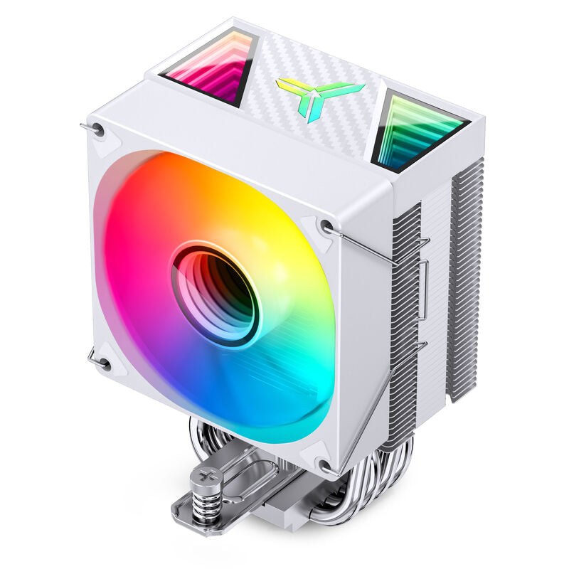 Jonsbo CR-1400 V2 ARGB CPU-kjøler 92 mm hvit montert i PC