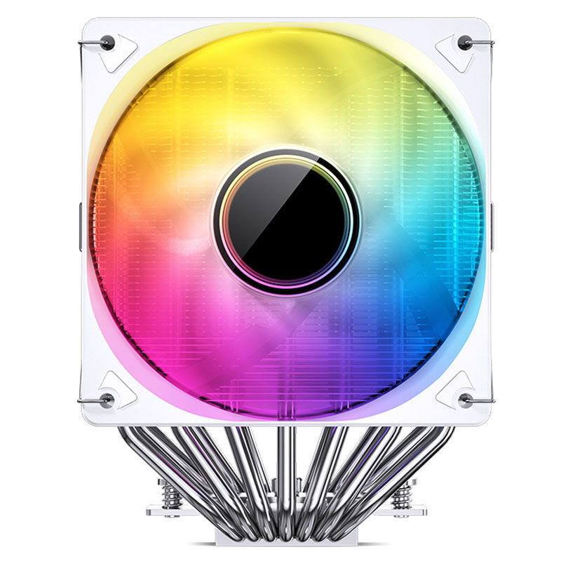 Jonsbo CR-3000 ARGB CPU-kjøler dobbelttårn hvit detalj av heatpipes