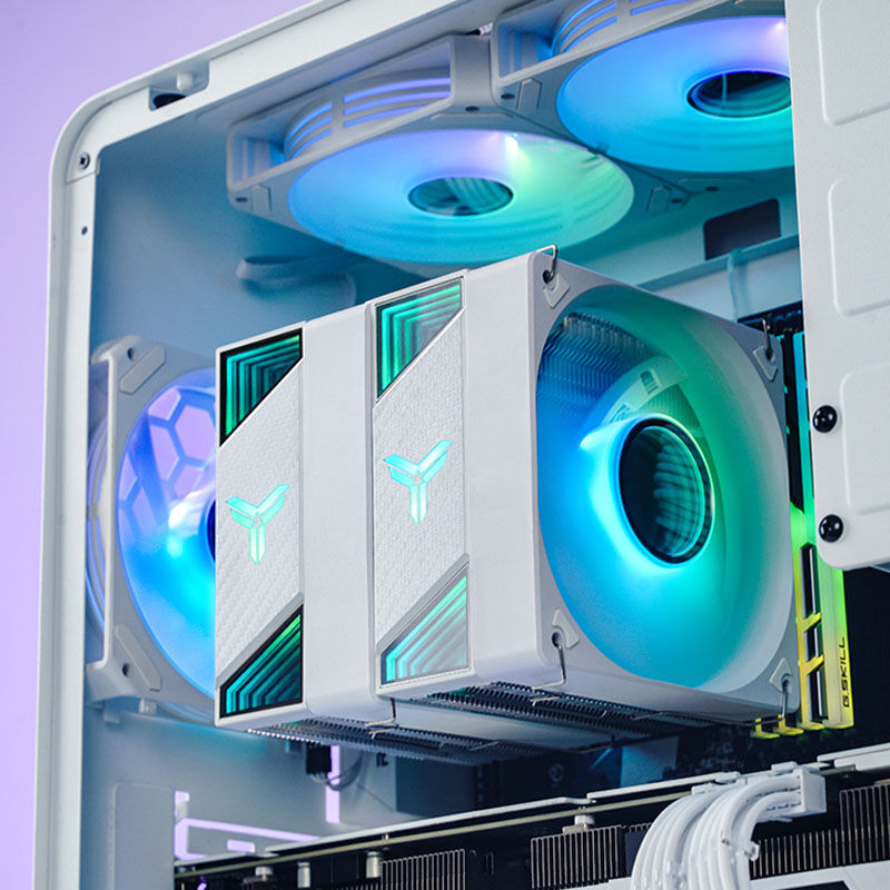 Jonsbo CR-3000 ARGB CPU-kjøler dobbelttårn hvit oversiktsbilde