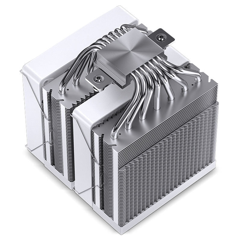 Jonsbo CR-3000 ARGB CPU-kjøler dobbelttårn hvit vifteblad nærbilde