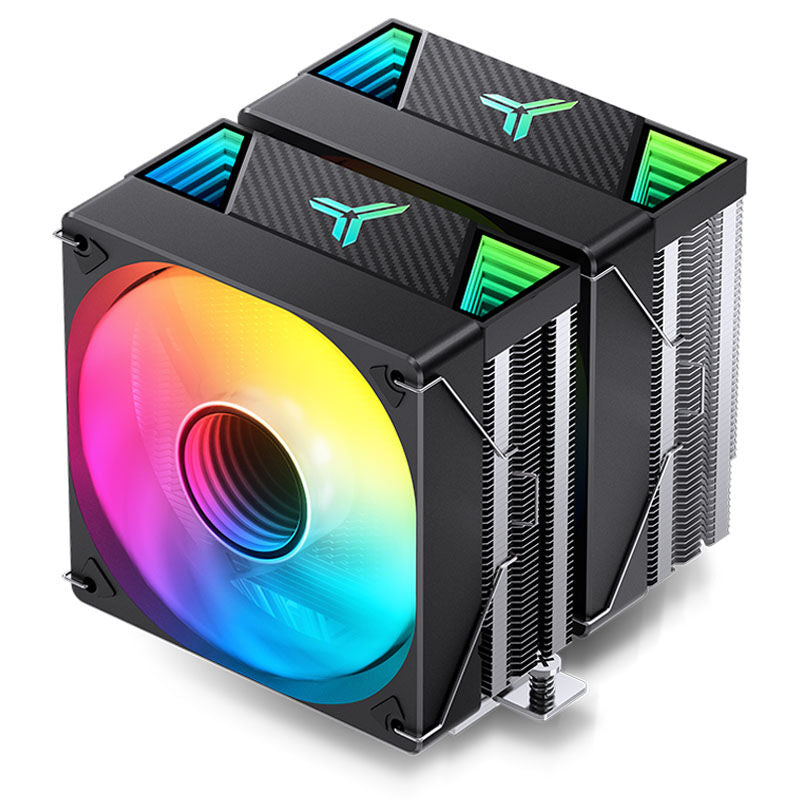 Jonsbo CR-3000 CPU-kjøler dobbelttårn ARGB 2x 120 mm svart montert i PC