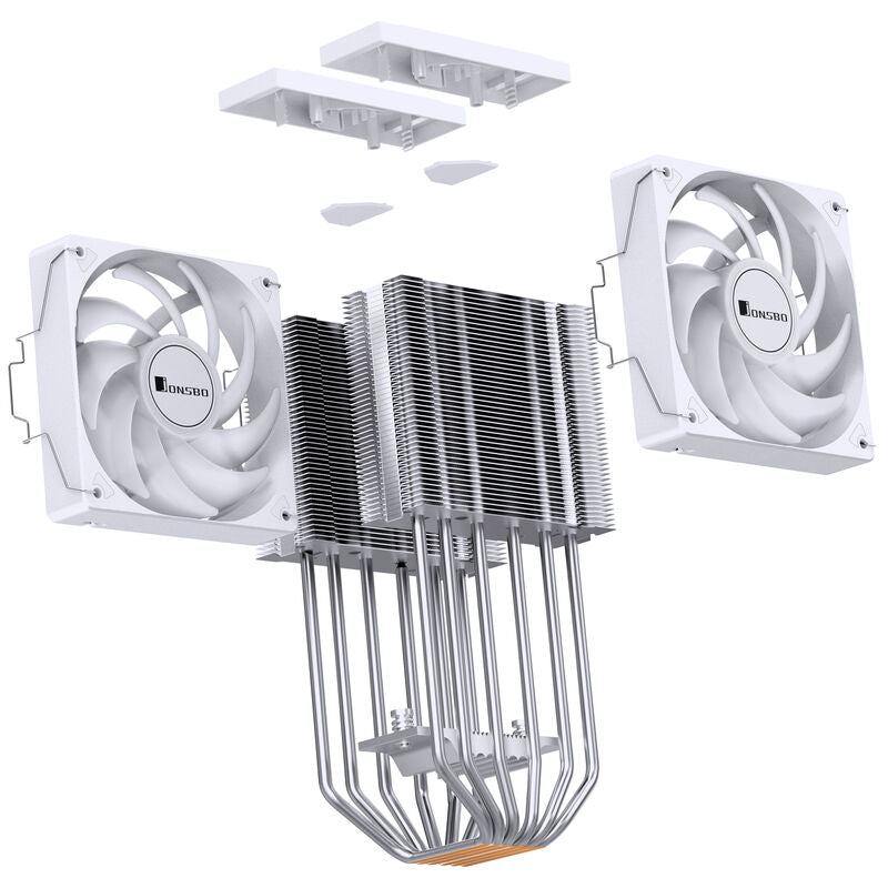 Jonsbo CR-3000E CPU-kjøler dobbelttårn RGB 260 W TDP hvit - Jonsbo