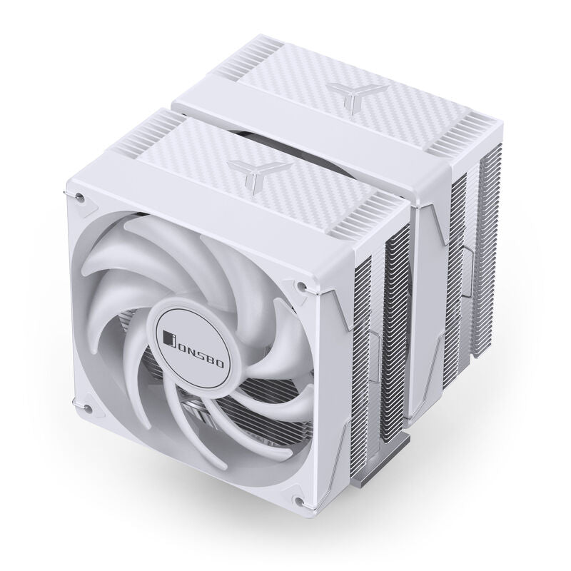 Jonsbo CR-3000E CPU-kjøler dobbelttårn RGB hvit montert i PC