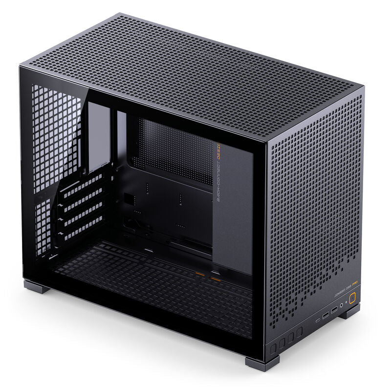 Jonsbo D32 PRO kabinett Micro-ATX herdet glass Back-Connect svart bakside