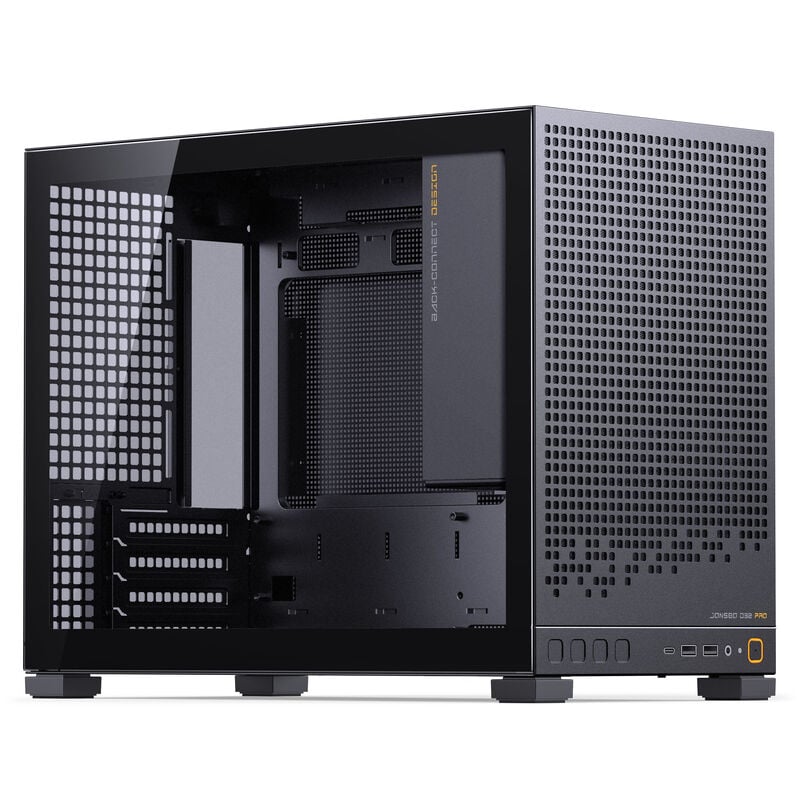 Jonsbo D32 PRO kabinett Micro-ATX herdet glass Back-Connect svart forfra