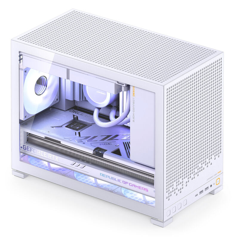 Jonsbo D32 PRO kabinett mATX herdet glass hvit detalj av sidepanel