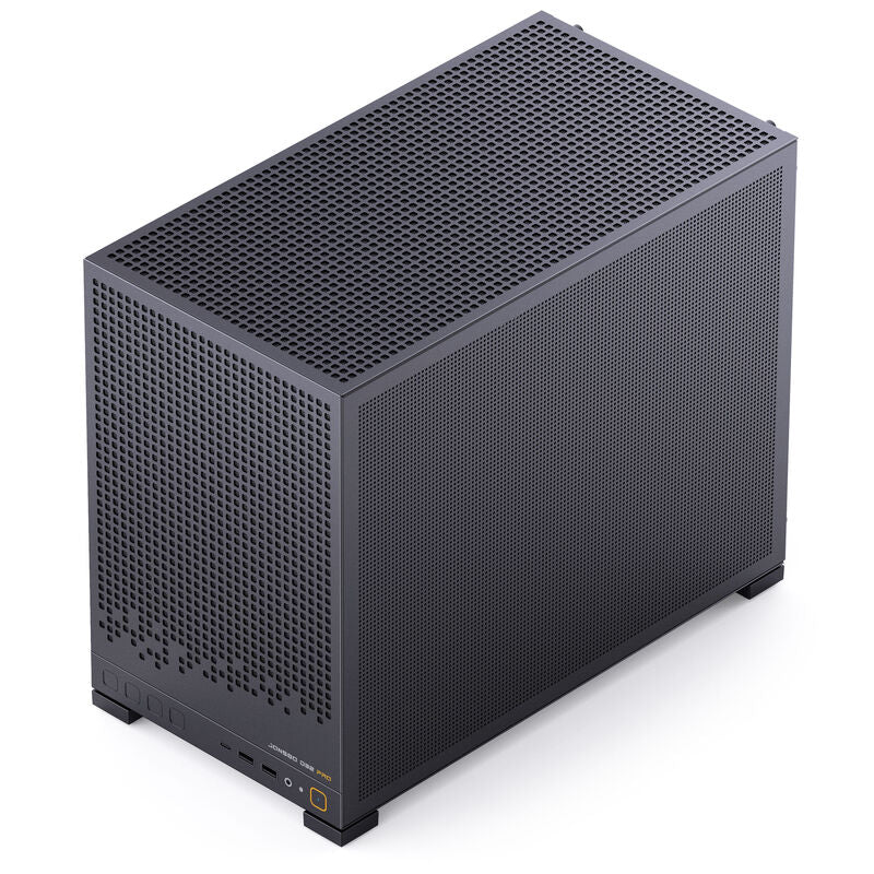Montert Jonsbo D32 PRO kabinett Micro-ATX herdet glass Back-Connect svart med komponenter