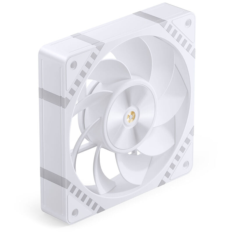 Nærbilde av Jonsbo HF2-120 vifte 120 mm Reverse Blade PWM ARGB hvit vifteblader