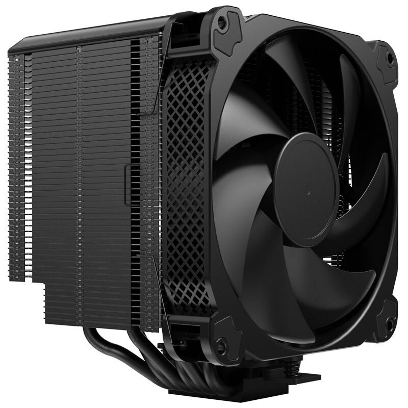 Bakside av Jonsbo HX6250 CPU-kjøler med kobber-heatpipes