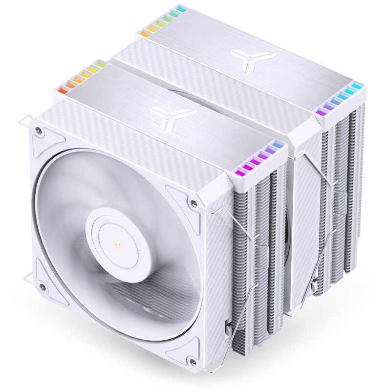Detalj av Jonsbo HX6280 CPU-kjøler dobbelttårn PWM RGB 130 mm hvit