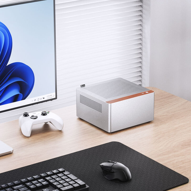 Jonsbo N10 kabinett Mini-ITX sølv aluminium bakside