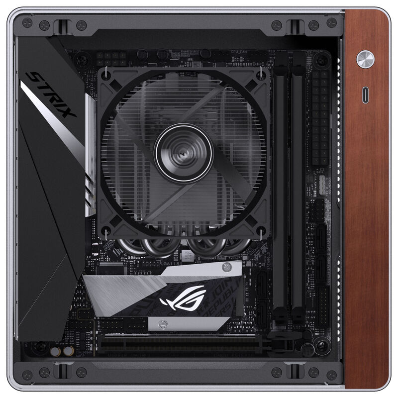 Jonsbo N10 kabinett Mini-ITX sølv aluminium detalj av aluminiumsoverflate