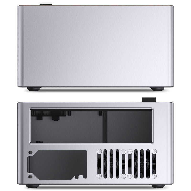 Jonsbo N10 kabinett Mini-ITX sølv aluminium top view