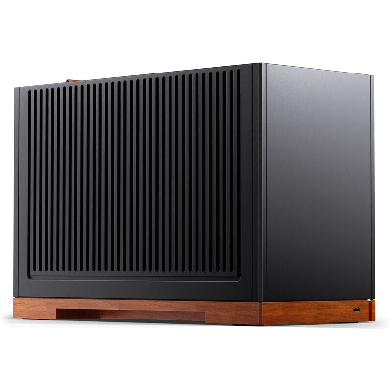 Jonsbo T9 Black Mini-ITX kabinett PCIe 5.0 riserkabel svart forfra