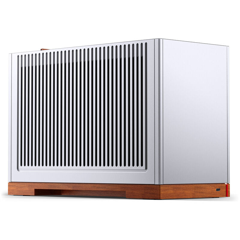 Jonsbo T9 Mini-ITX kabinett PCIe 5.0 riserkabel sølv forfra