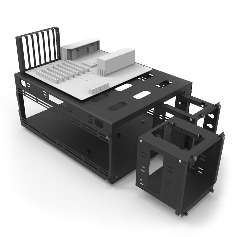 Oversikt over lagringsplasser i Jonsbo TB01 Benchtable kabinett E-ATX svart
