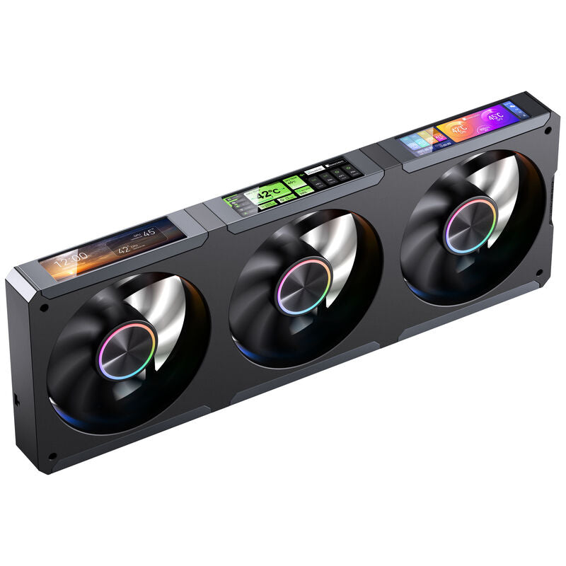 Jonsbo TF3-360SCB AIO vannkjøling 360 mm ARGB LCD-skjerm svart nærbilde av pumpe