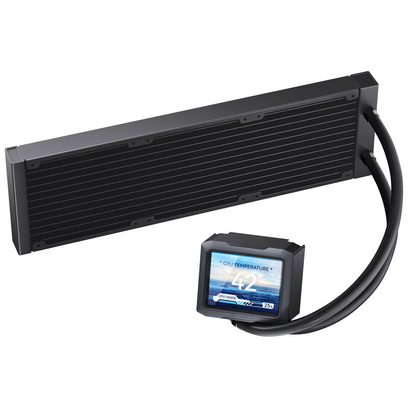 Jonsbo TF3-360SCBN AIO vannkjøling 360 mm ARGB 3,5" display svart forfra
