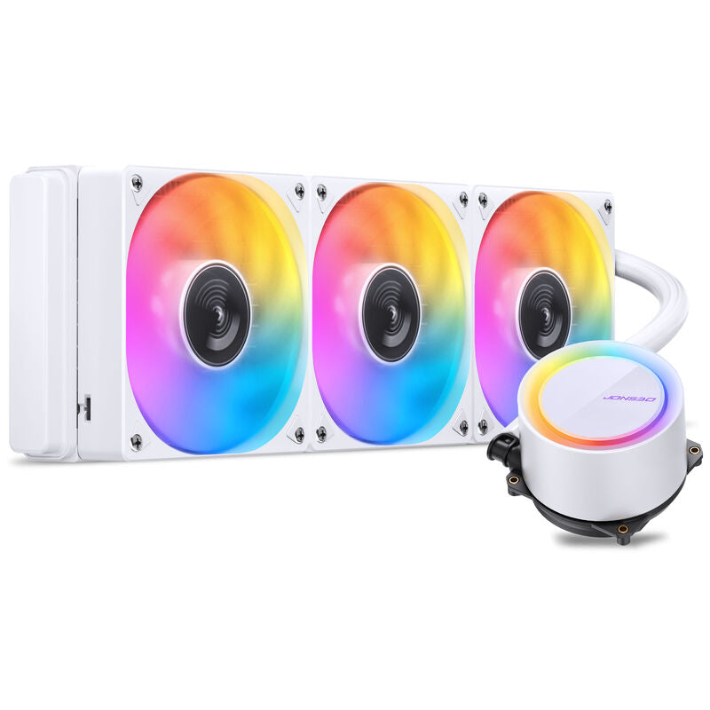 Detalj av Jonsbo TG-360 AIO vannkjøling 360 mm ARGB svart pumpe
