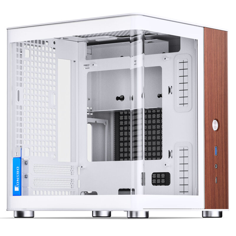 Jonsbo TK-0 kabinett minitårn Mini-ITX herdet glass hvit forfra