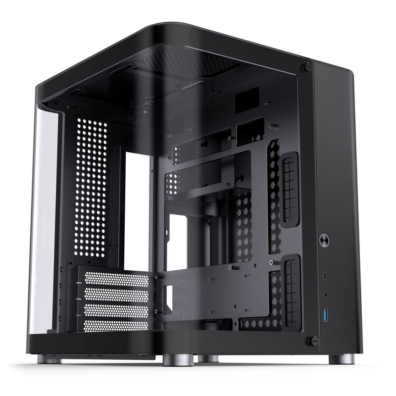 Jonsbo TK-1 2.0 kabinett Micro-ATX herdet glass svart forfra