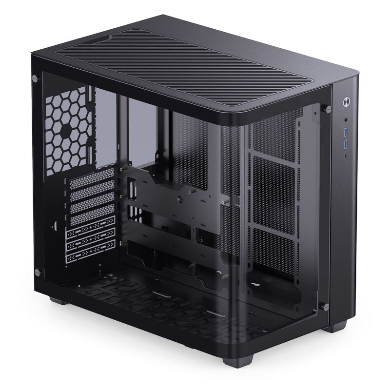 Jonsbo TK-3 kabinett midtårn ATX herdet glass svart montert i PC
